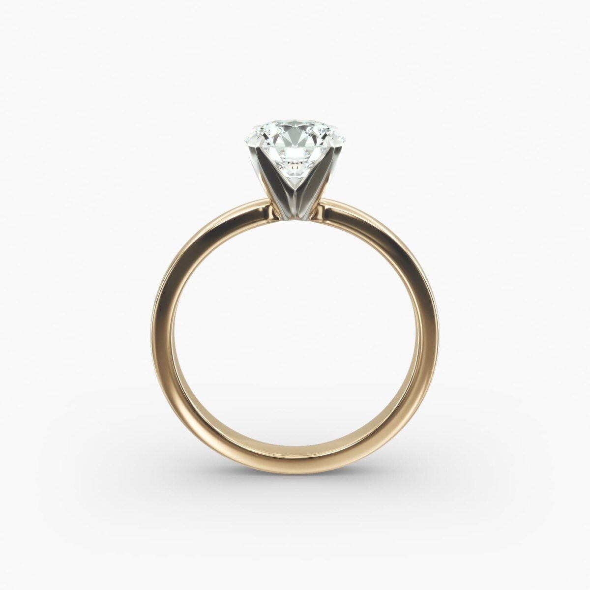 Pierścionek zaręczynowy z 14-karatowego złota Contour Solitaire z diamentami laboratoryjnymi-6