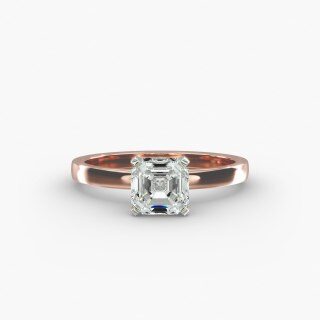 Anillo de compromiso solitario de oro de 10 quilates con diamantes de laboratorio-4