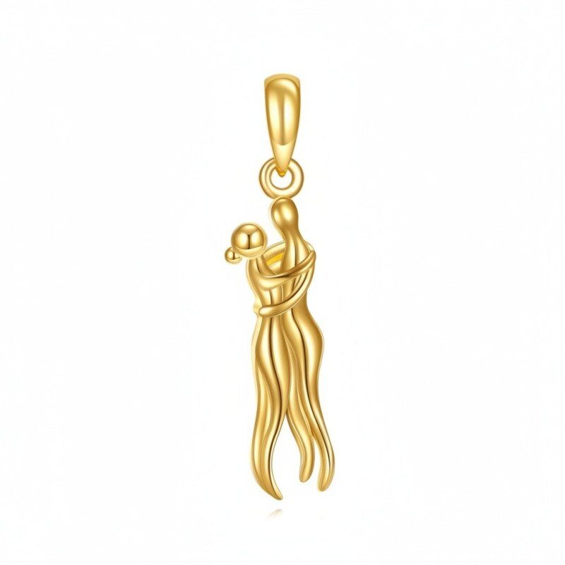 18K Gold Couple & Hug Pendant Charms-1