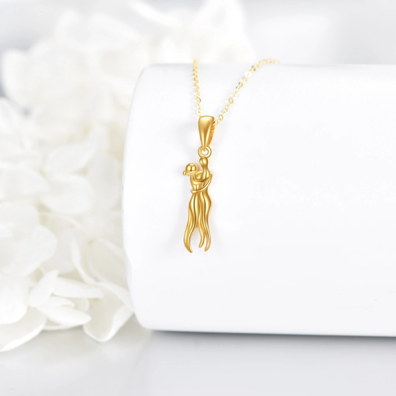 18K Gold Couple & Hug Pendant Charms-4