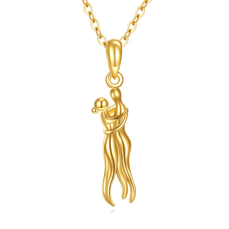 18K Gold Couple & Hug Pendant Charms-5