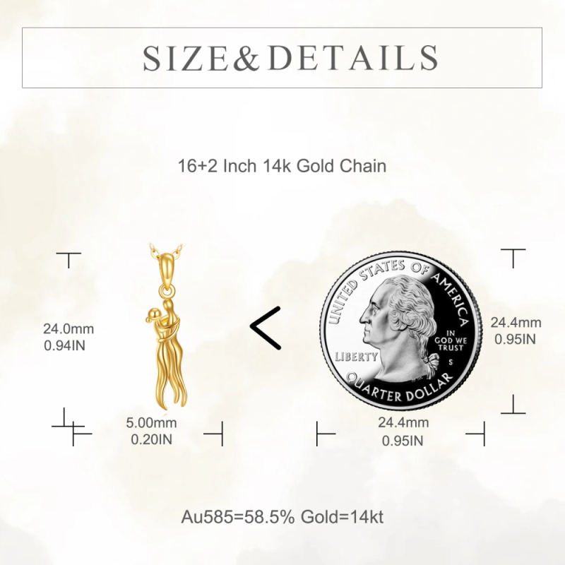 18K Gold Couple & Hug Pendant Charms-6