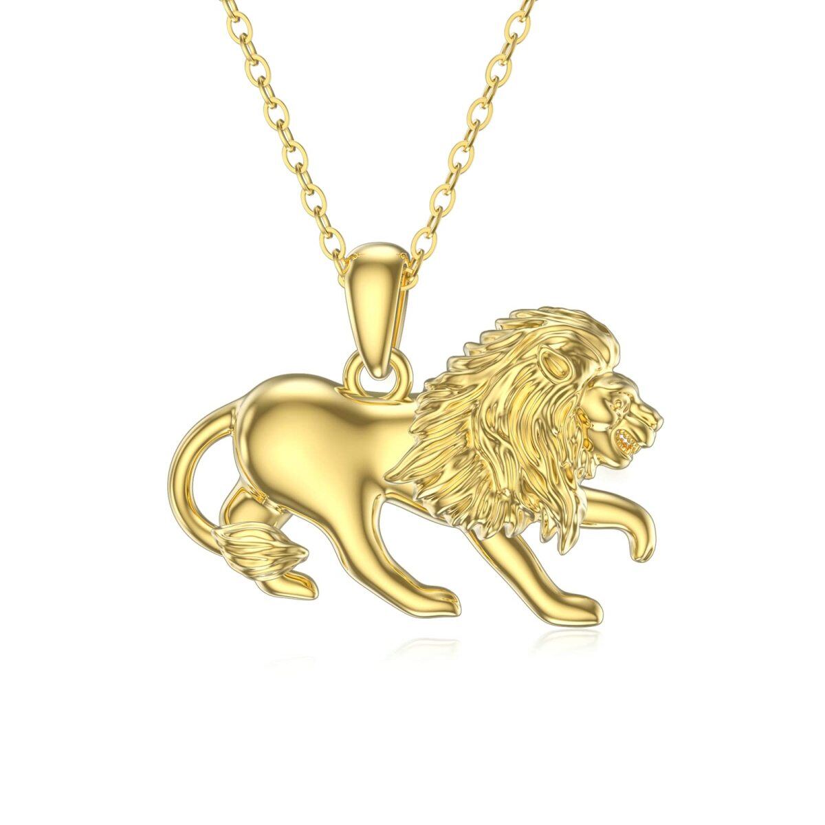 14K Gold Couple Pendant Necklace-1