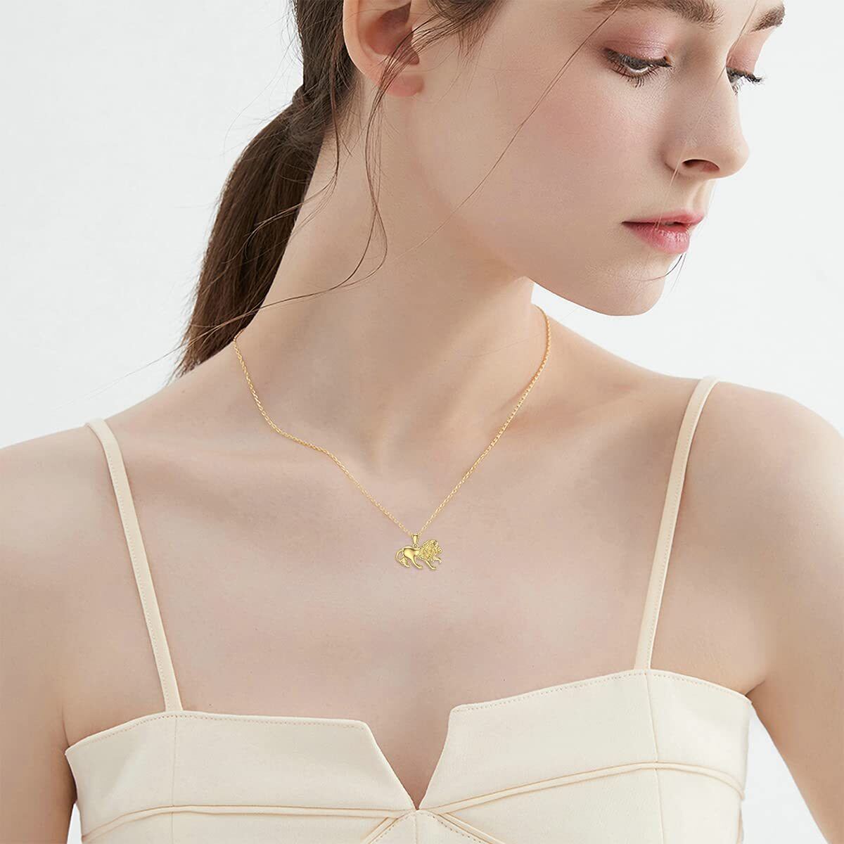 Collana con ciondolo a forma di coppia in oro 14K-2