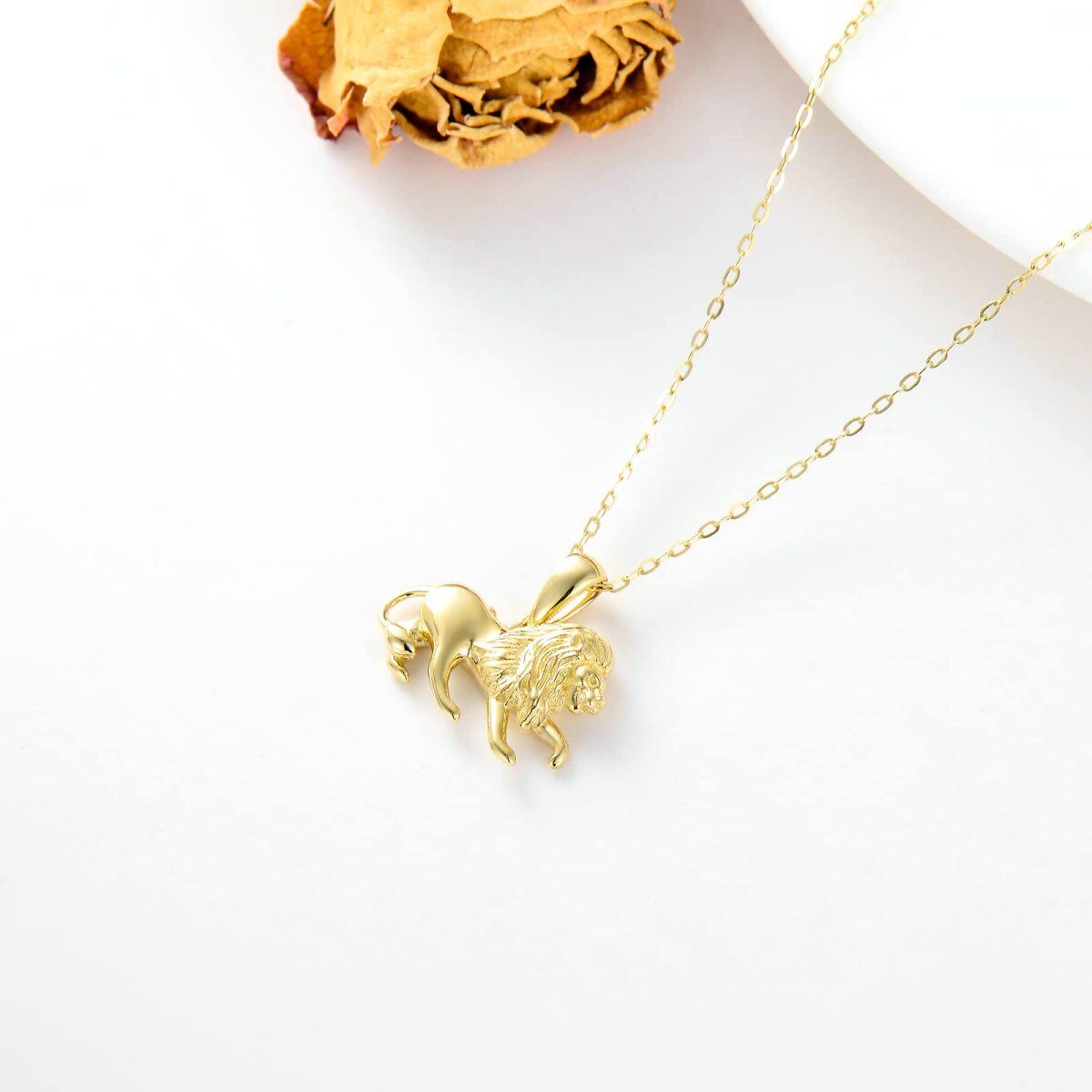 14K Gold Couple Pendant Necklace-3