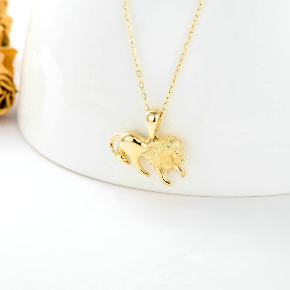 Colar com pingente de casal em ouro 14K-4