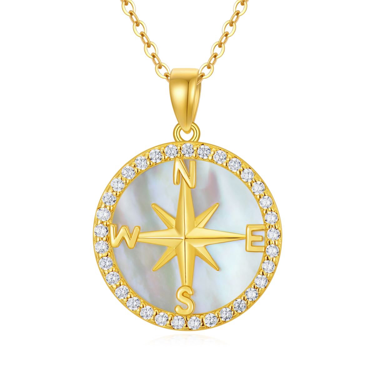 14K Gold Couple Pendant Necklace-1