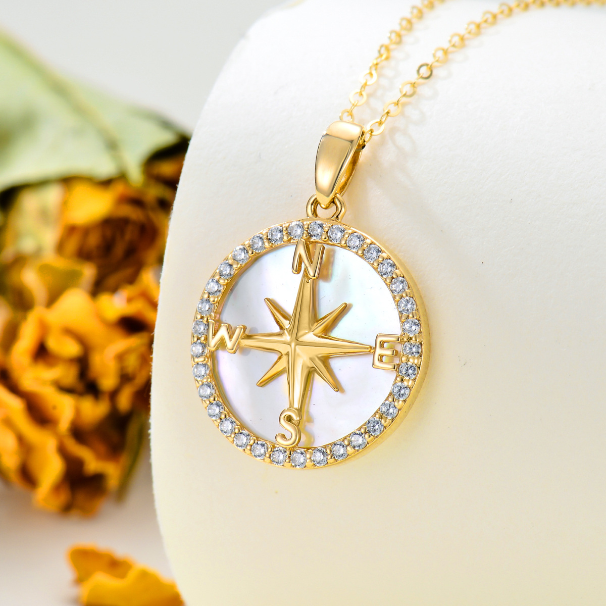 Collana con ciondolo a forma di coppia in oro 14K-3