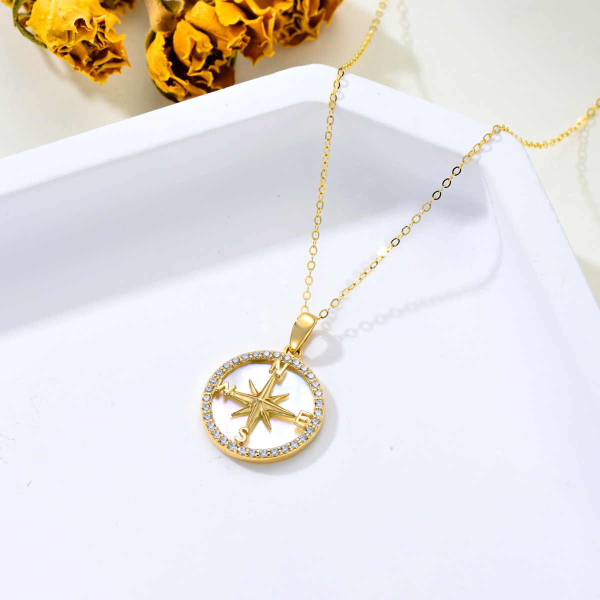 10K Gold Couple Pendant Necklace-4