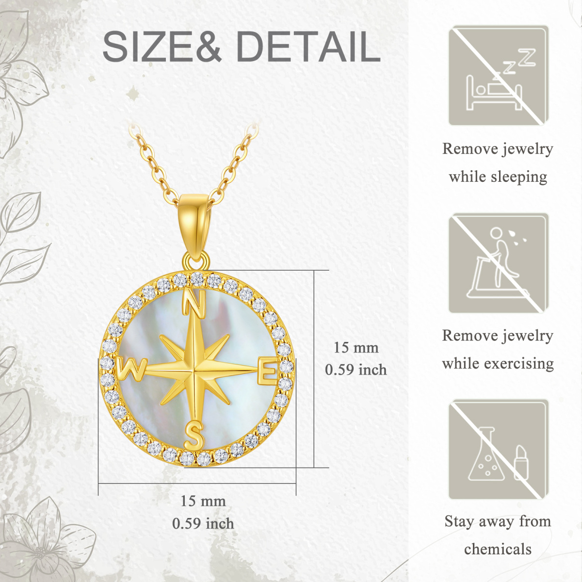 14K Gold Couple Pendant Necklace-5