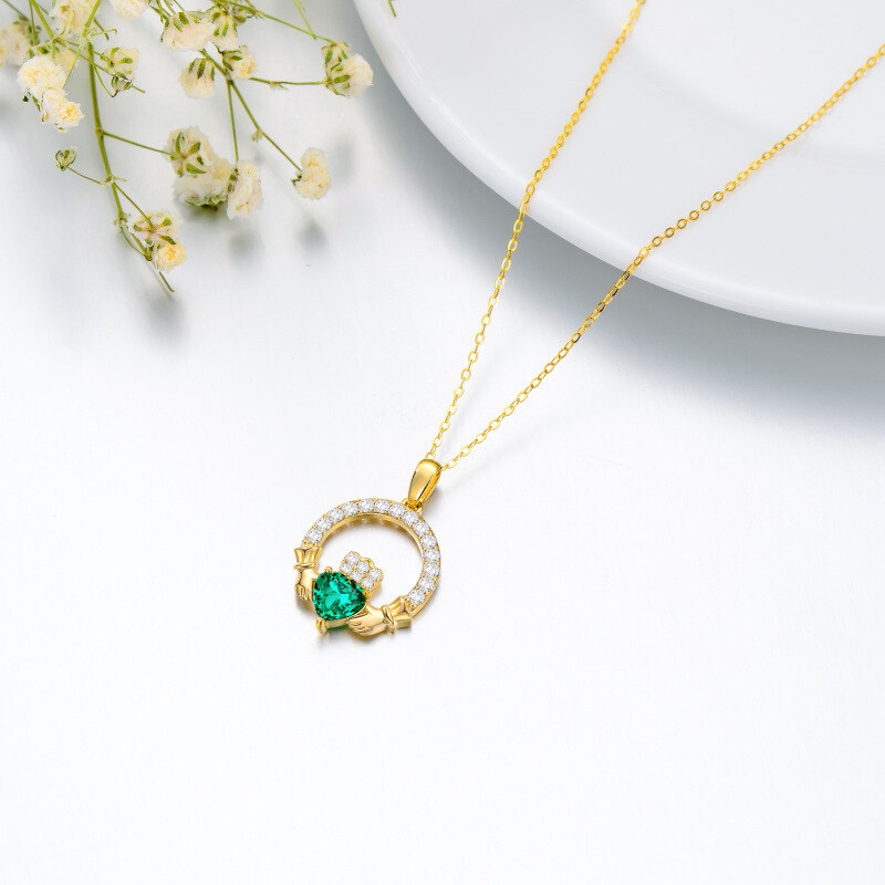 Colar com pendente de casal em ouro 10K-3