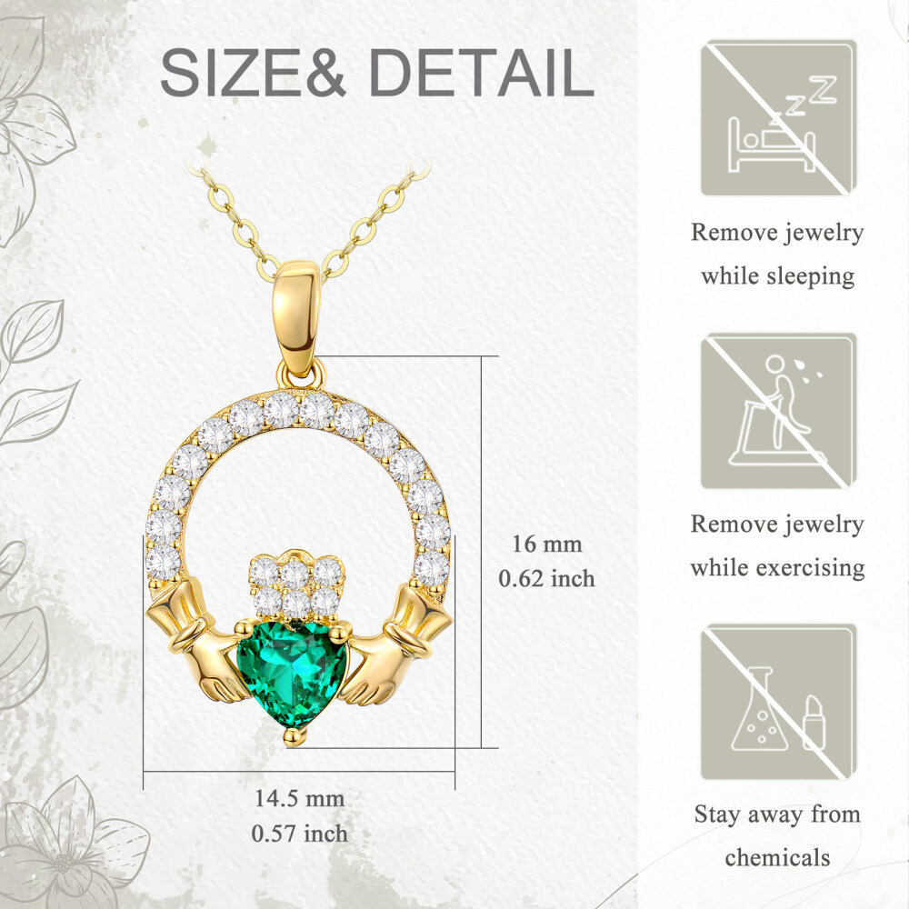 10K Gold Couple Pendant Necklace-5