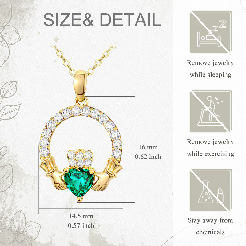 Colar com pendente de casal em ouro 10K-5