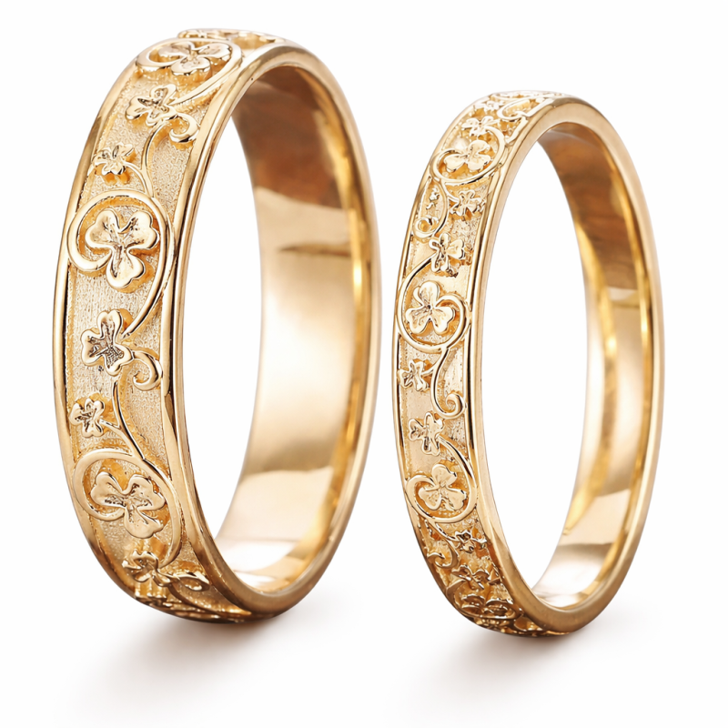 Anillos de pareja de oro de 14 quilates-4