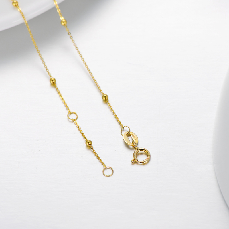 10K Gold Cross Bead Station Chain Bracelet-3