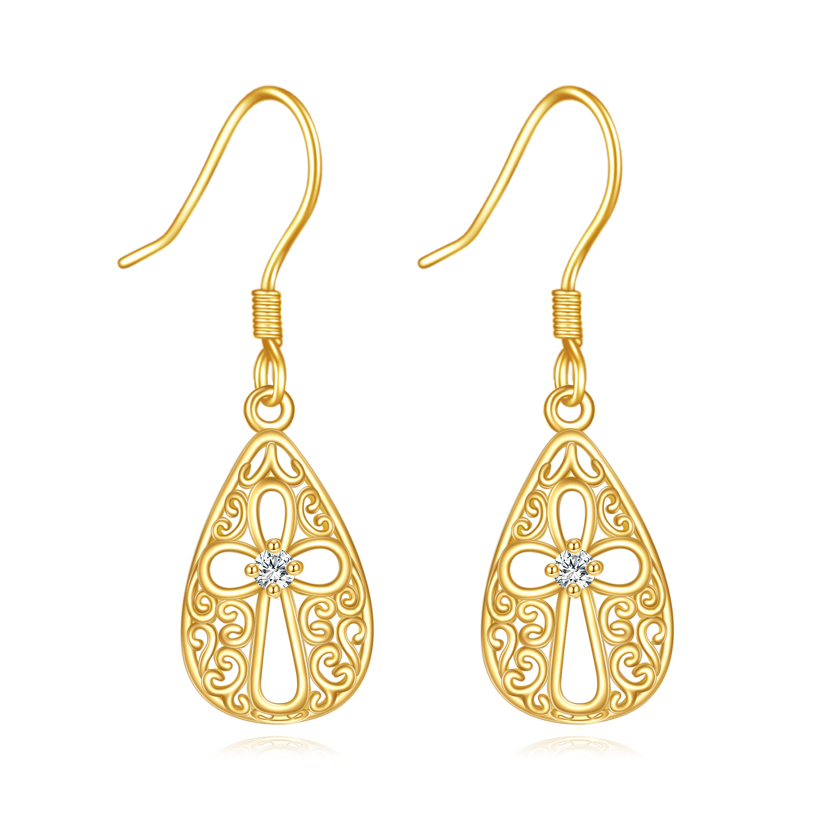 14K Gold Cubic Zirc… - image