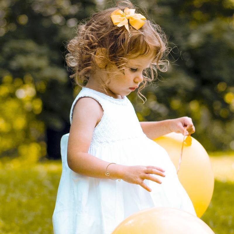 10K Gold Cross & Heart Charm Bracelet-2