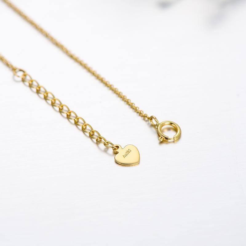 10K Gold Cross & Heart Charm Bracelet-6