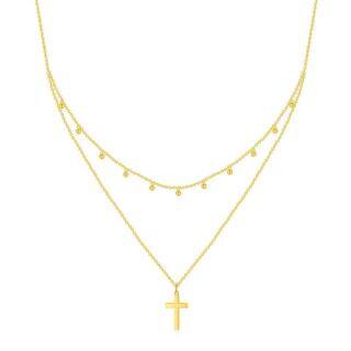 10K Gold Cross Layered Necklace-60