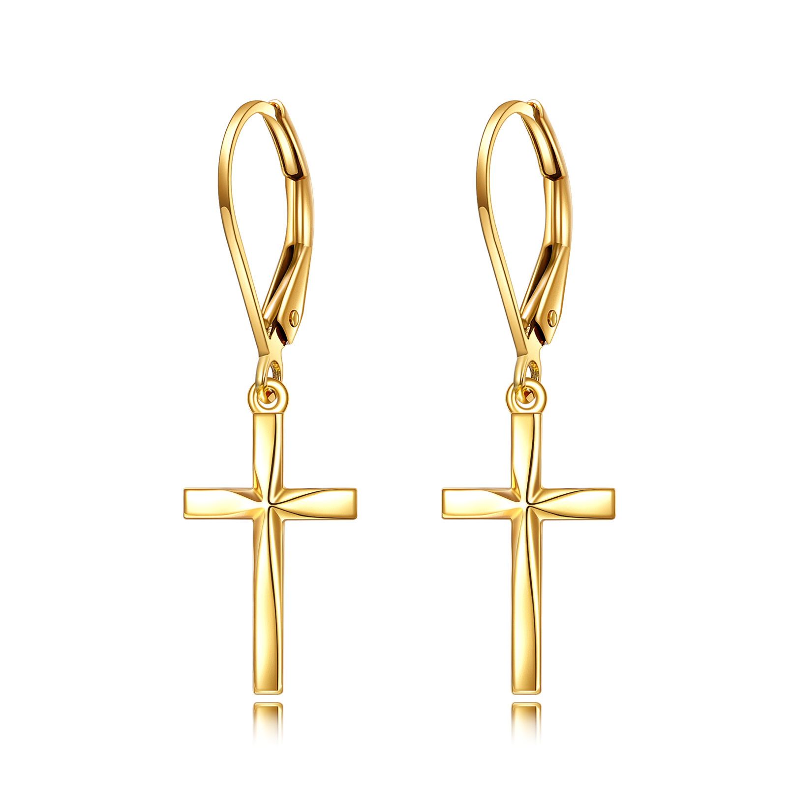 14K Gold Cross Leve… - image