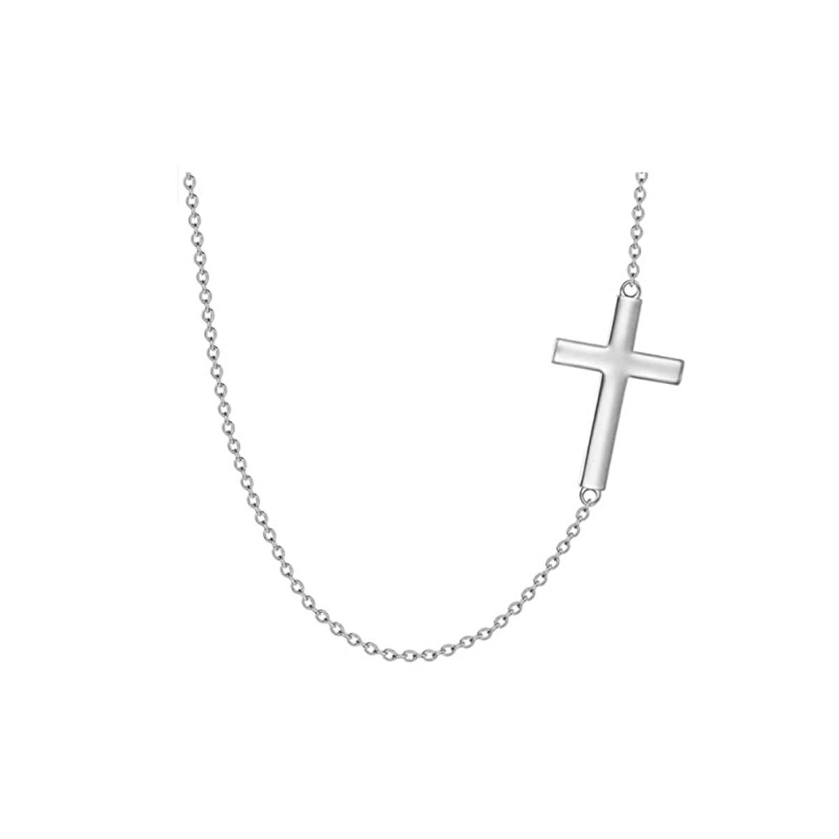 10K Gold Cross Metal Choker Necklace-1