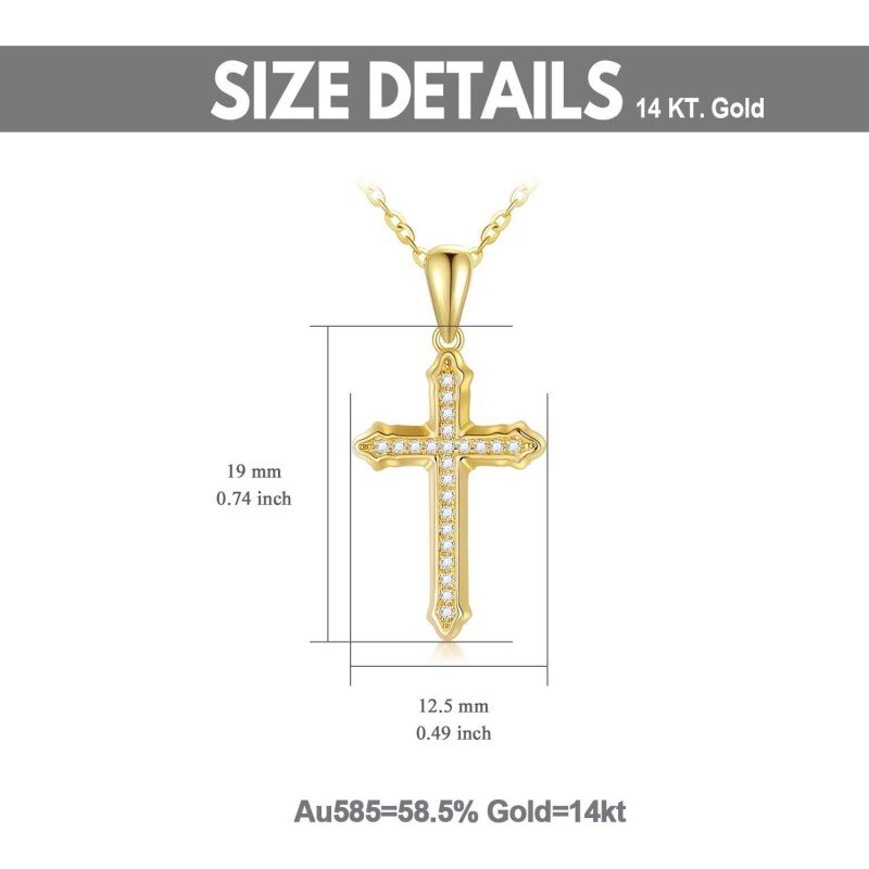10K witgouden kruishanger met kubieke zirkonia-4