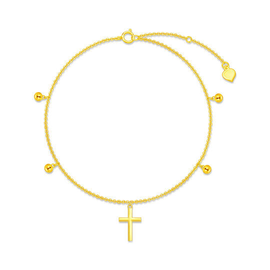 10K Gold Cross Charm Bracelet