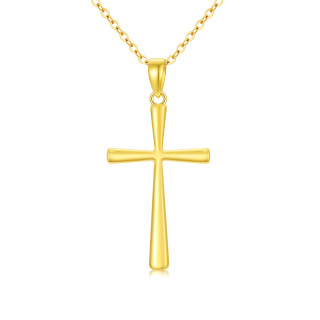 14K Gold Cross Pendant Necklace-3