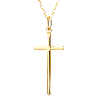 14K Gold Cross Pendant Necklace-1
