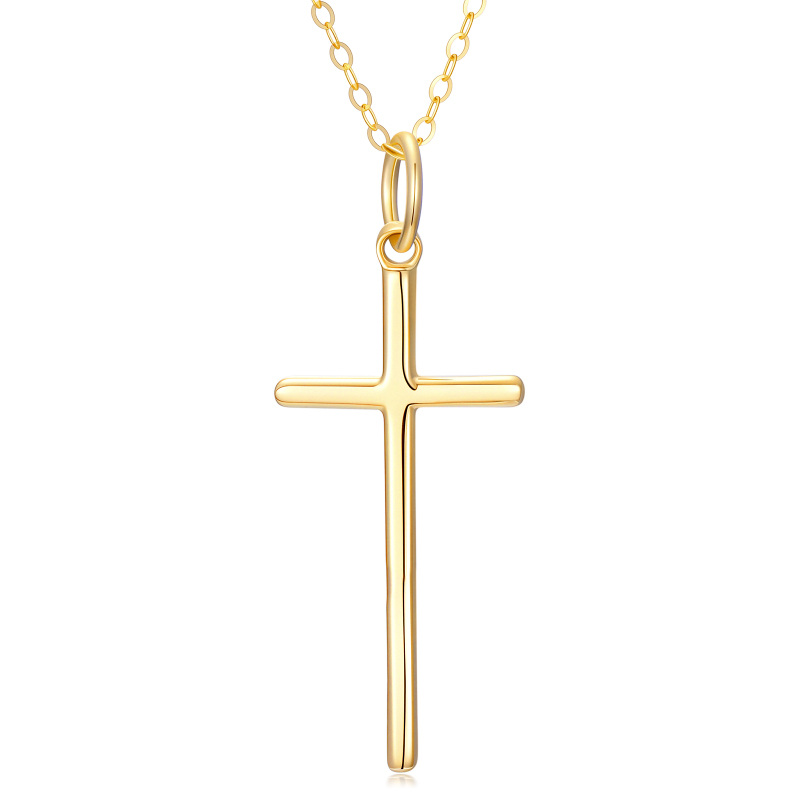 10K Gold Cross Pendant Necklace-19
