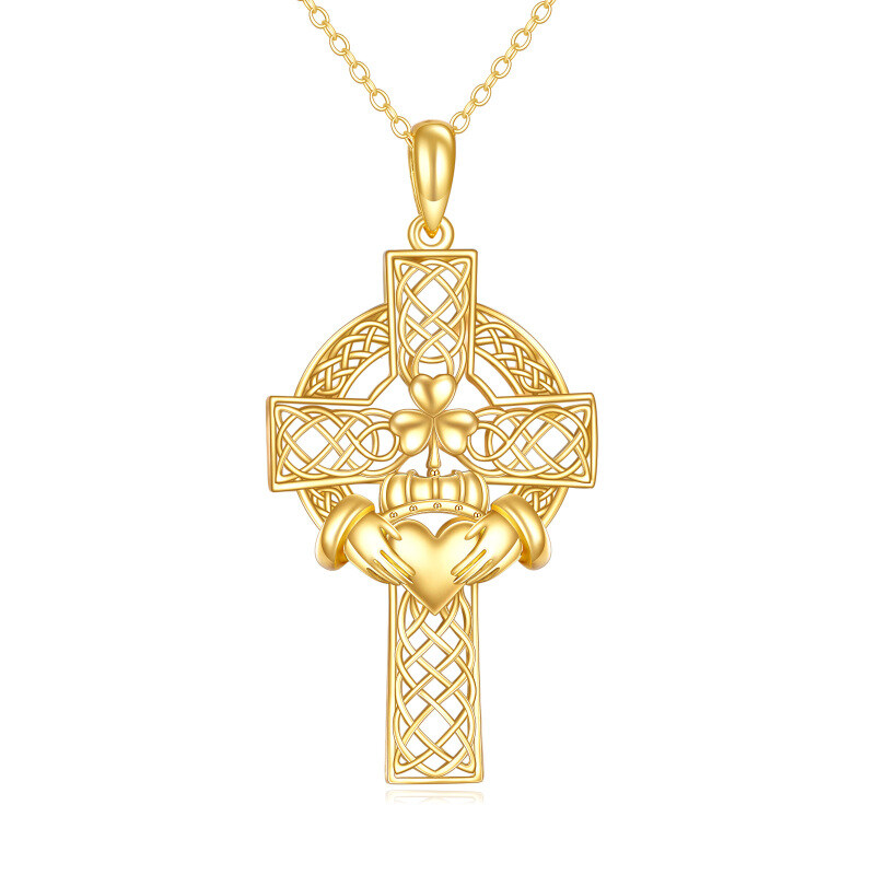 14K Gold Cross Pendant Necklace-12