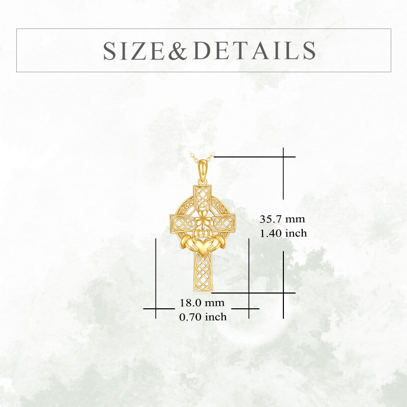 14K Gold Cross Pendant Necklace-5