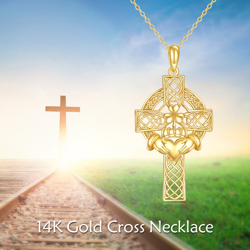 14K Gold Cross Pendant Necklace-6