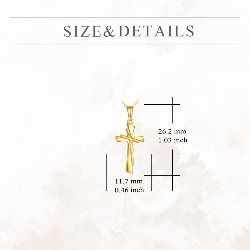 Collar colgante de oro 14K con cruz-4