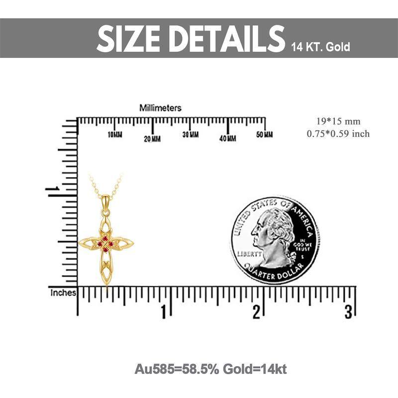 10K White Gold Cubic Zirconia Cross Pendant Necklace-5