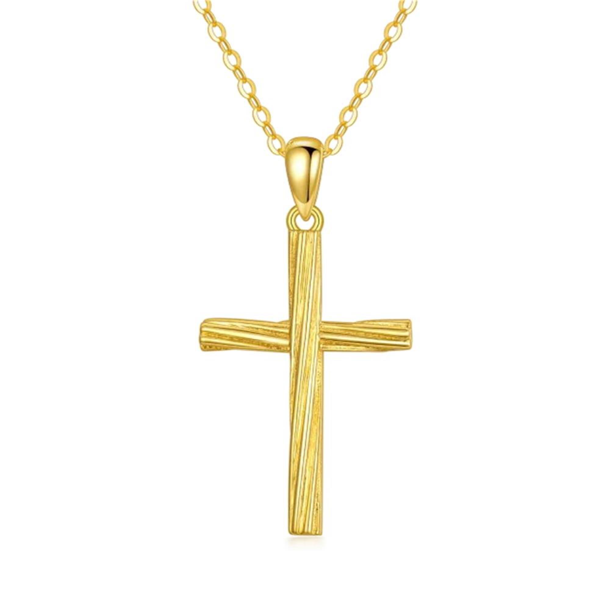 14K Gold Cross Pend… - image