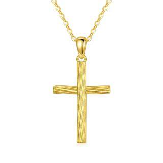 10K Gold Cross Pendant Necklace-27