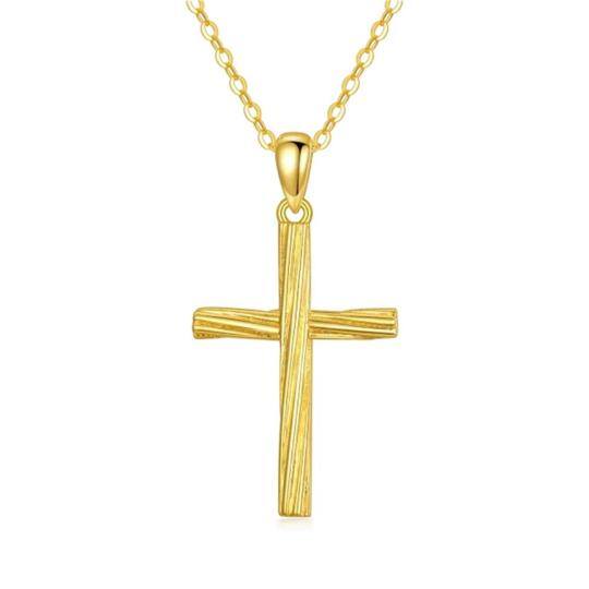 Collana con ciondolo a forma di croce in oro 14K