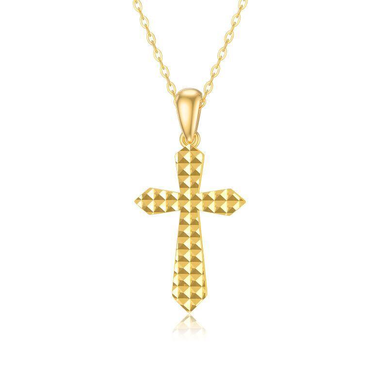 14K Gold Cross Pendant Necklace-1