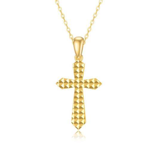 14K Gold Cross Pendant Necklace