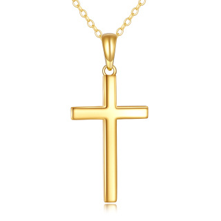 10K Gold Cross Pendant Necklace-21