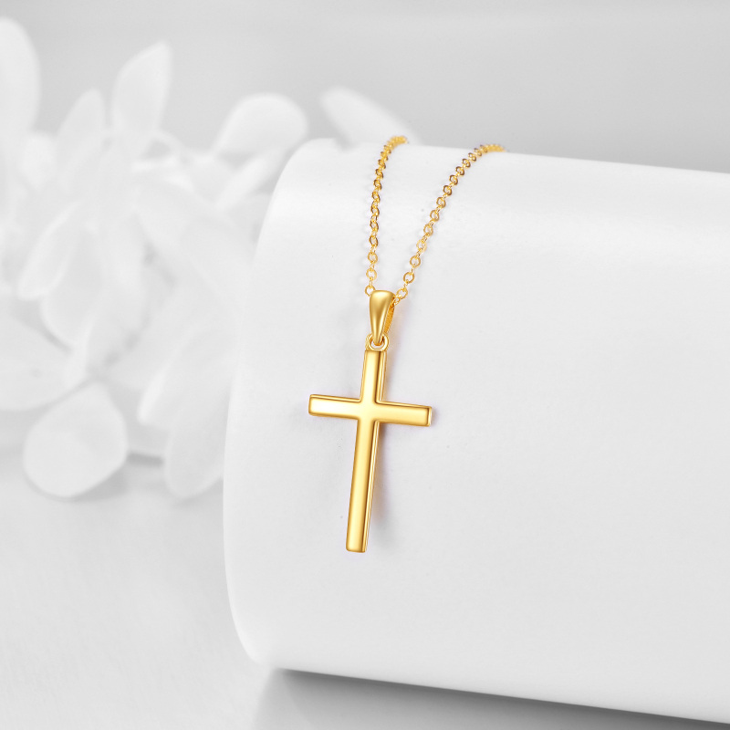 10K Gold Cross Pendant Necklace-4