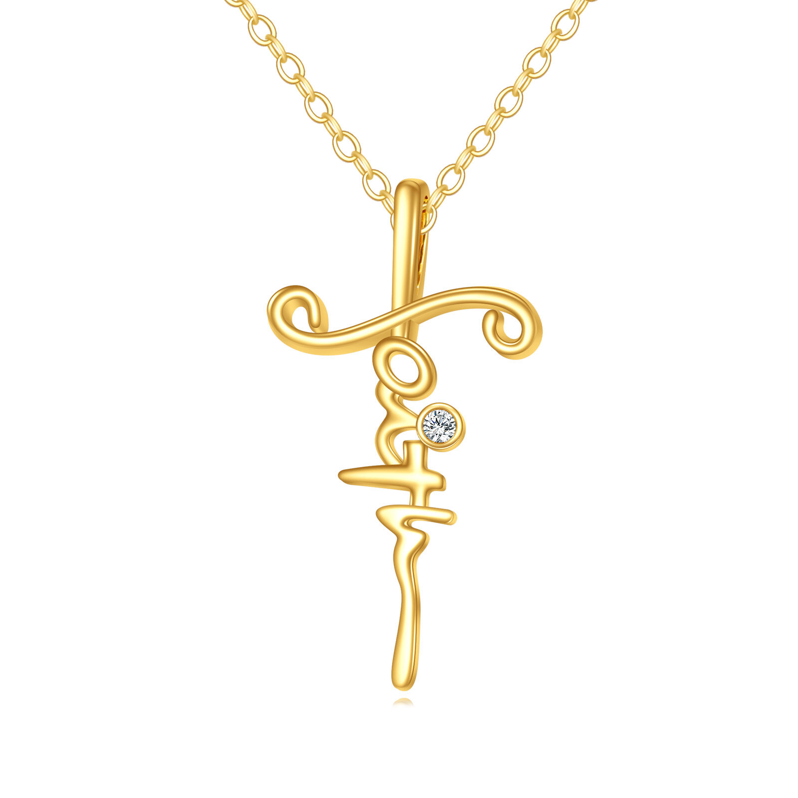 14K Gold Cubic Zirc… - image