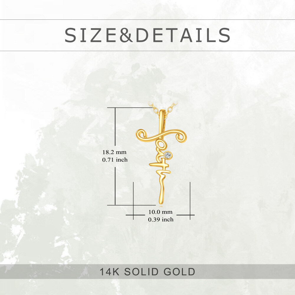 Collier croix en or 10K à zircon cubique-5
