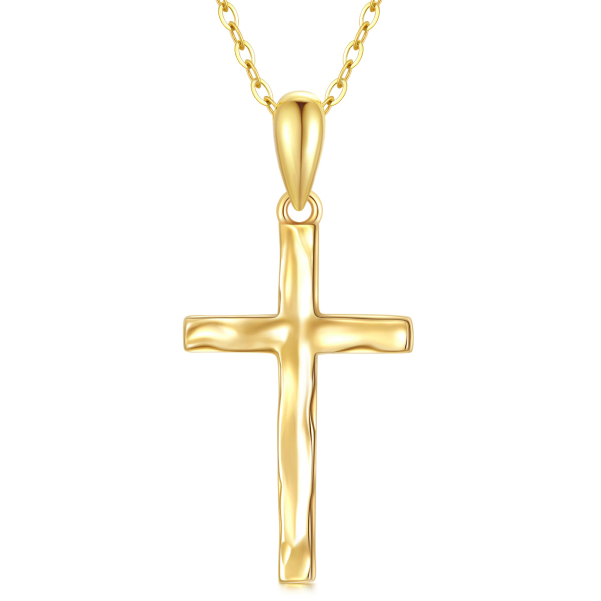 14K Gold Cross Pendant Necklace-1