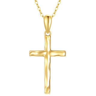10K Gold Cross Pendant Necklace-13