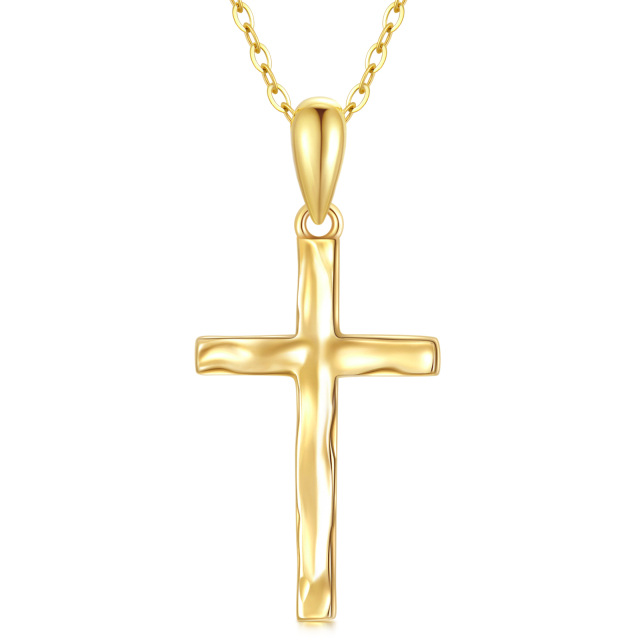 14K Gold Kreuz-Anhänger Halskette-1