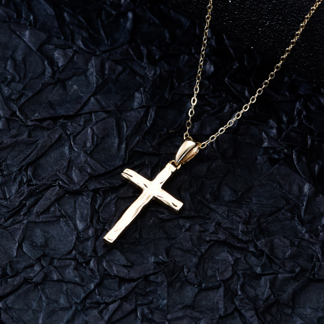 14K Gold Kreuz-Anhänger Halskette-4