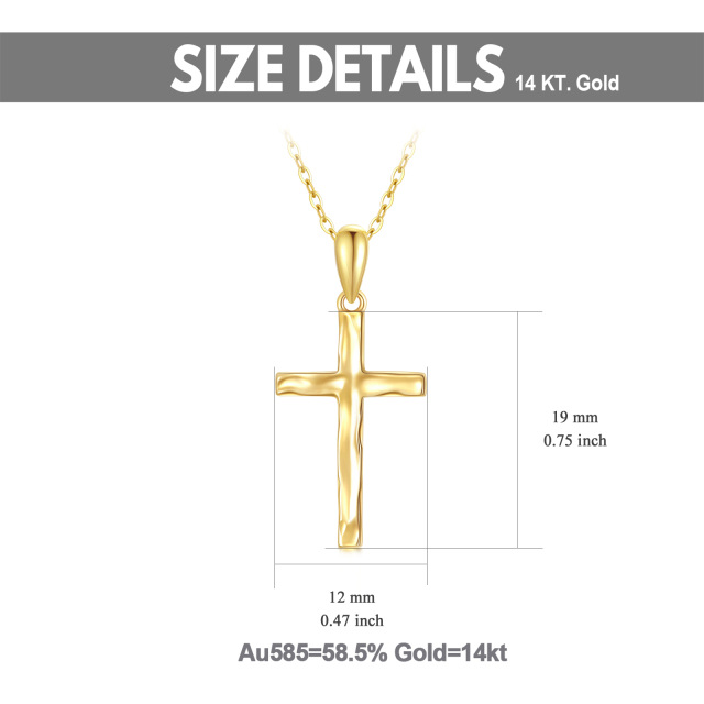 Collana con ciondolo a forma di croce in oro 14K-6