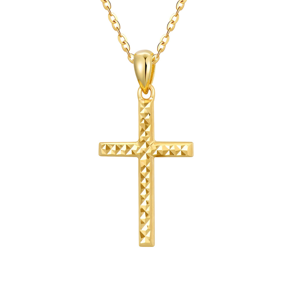 14K Gold Kreuz-Anhänger Halskette-1